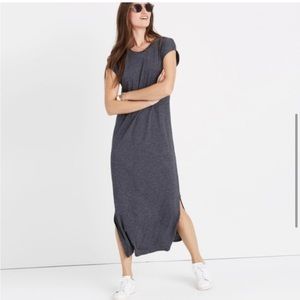 Madewell heathered gray midi dress, sleeveless